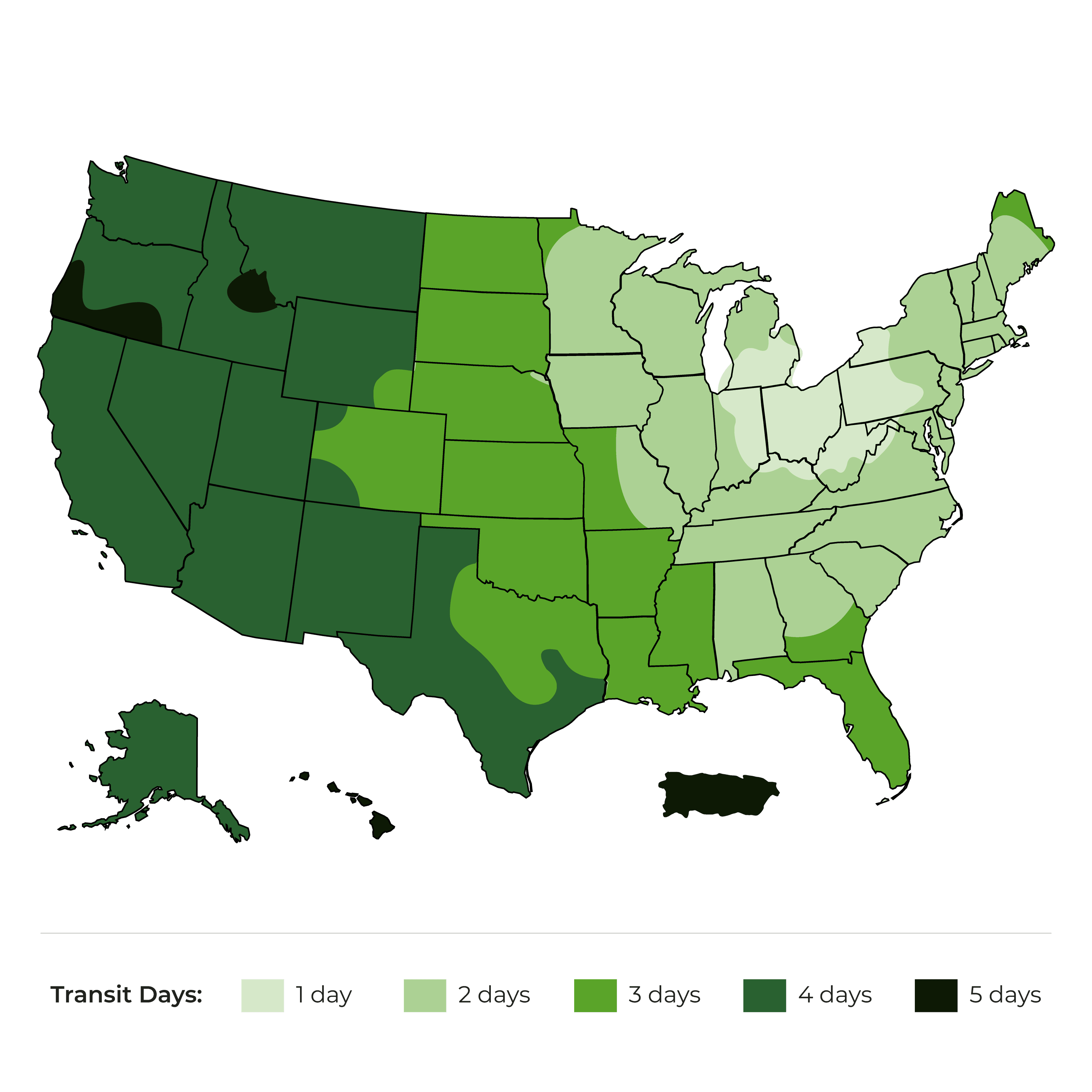 Shipping map for small orders